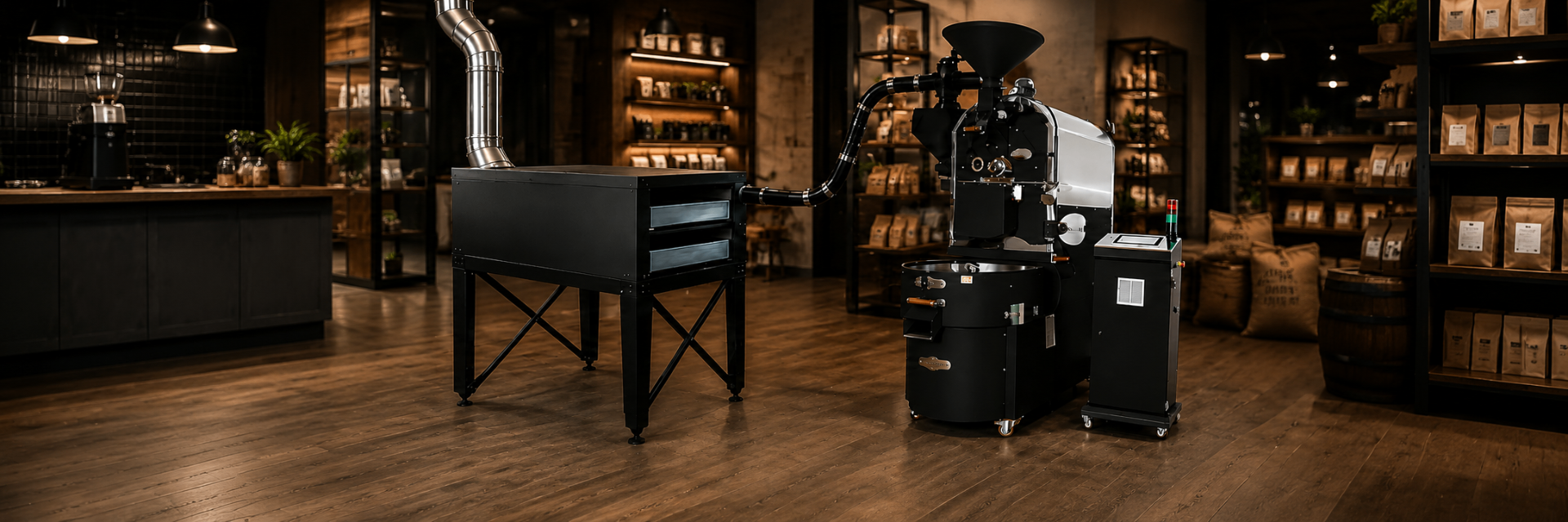 SUSA Roasting Equipment in a modern coffee shop
